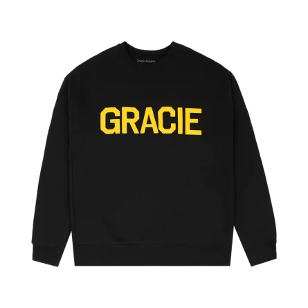Gracie Black Varsity Crewneck Sweatshirt