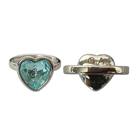 G Blue Gem Heart Ring