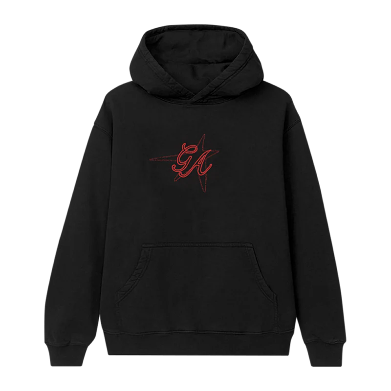 Gracie 5-Year Upcycled Star Patch Black Hoodie