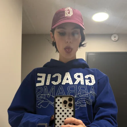 Alternative view of Gracie Abrams Letter Repeat Navy Unisex Hoodie