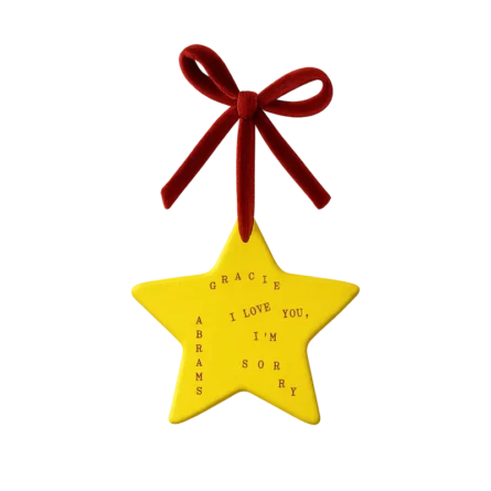 Alternative view of I Love You, I’m Sorry Ceramic Star Ornament