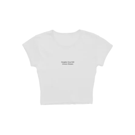 Daughter from Hell Text White Baby Tee